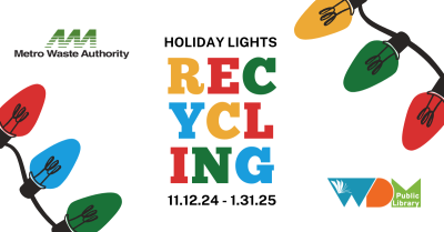 Graphic that says "Holiday Lights Recycling from 11/12/24 - 1/31/2025