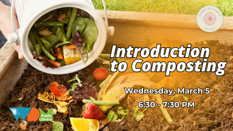 photo of compost bucket and compost; date/time of program